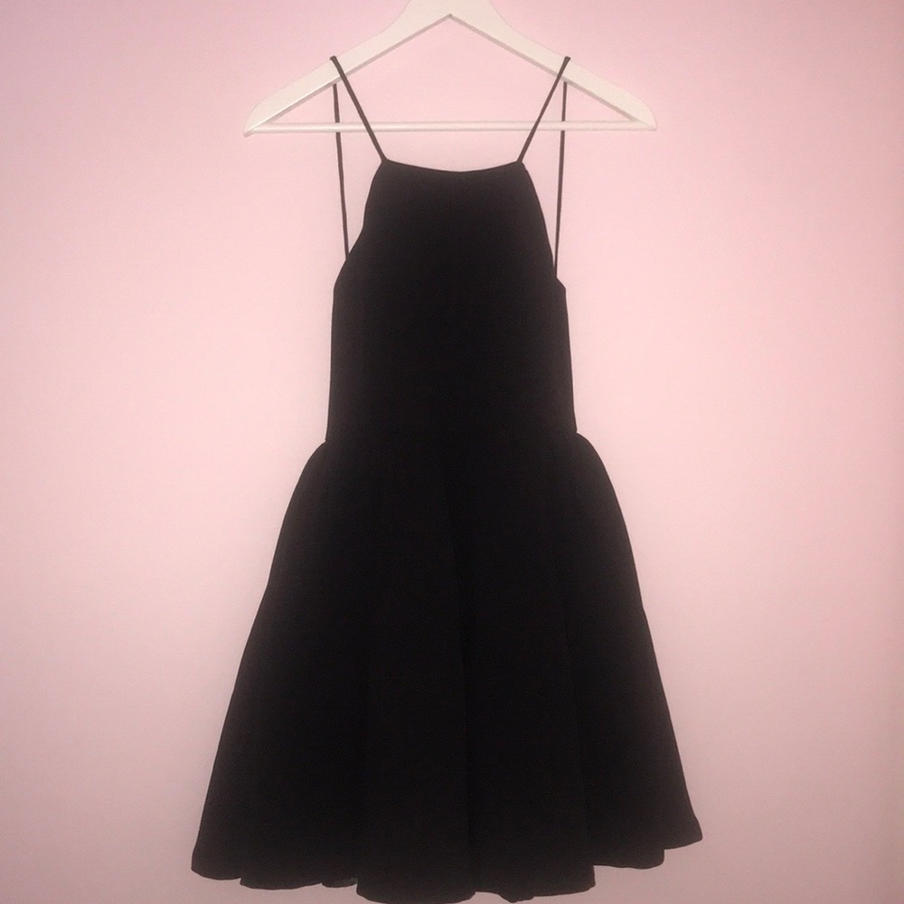 Lulu’s Backless Spaghetti Strap Black Tulle Dress